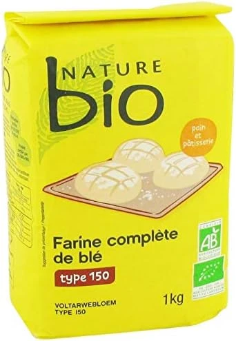 NATURE BIO - Farine Complète De Blé T150 1Kg - Lot De 4 - Vendu Par Lot 500 g (Lot de 4)