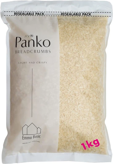 Emma Basic - Panko Chapelure 10 mm super premium 1kg Sac -Aiguille longue -Forme- Moins gras - Extra Croustillant - Style japonais -