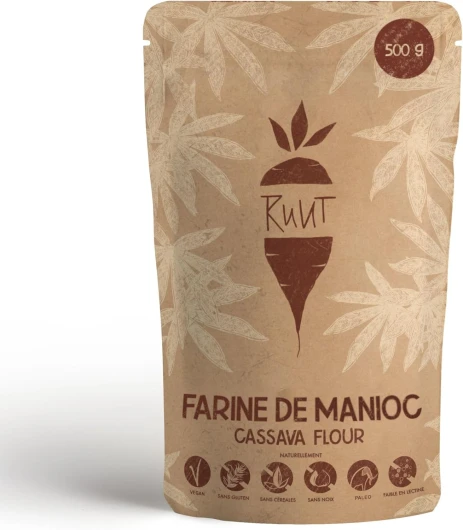 Ruut Farine de Manioc 100% Naturelle – Farine sans Gluten – Paléo, Végétalien – Cuisson sans Noix ni Céréales – Convient au Protocole AIP – Faible en FODMAP – Substitut farine sans Additifs – 500 500 g (Lot de 1)