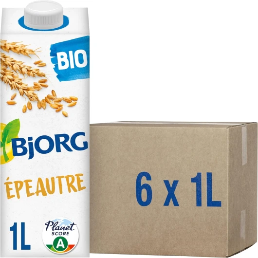 Boisson Épeautre Douceur - Boisson Bio Végétale - Sans Sucres Ajoutés - 1 L - lot de 6 (total de 6 L) Épeautre Nature - 1L