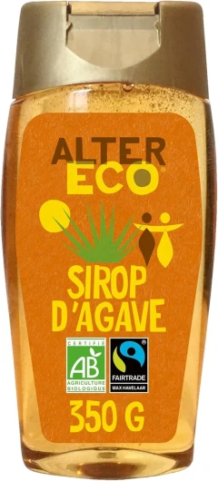 Sirop Agave Bio - Sucre d'Origine Naturelle (Fructose) - Non Raffiné - Haut Pouvoir Sucrant - 350 g