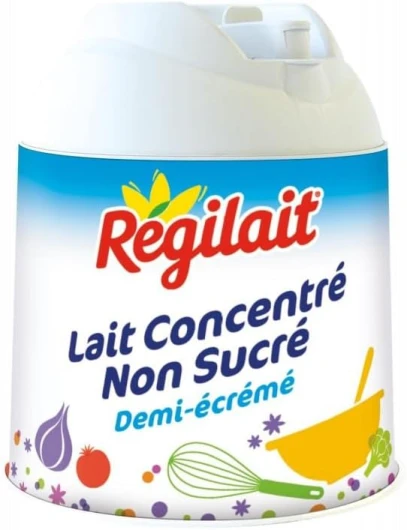 REGILAIT: Douceur Concentrée - Petit Pot Lait Demi-Écrémé Non Sucré 200g - Pratique pour Chocolat Chaud - Sans conservateur - - Le Lot De 4