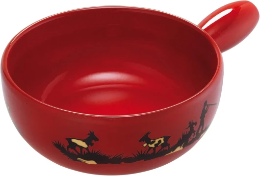 Fondue au fromage Caquelon Joueur de Cor des Alpes 22 cm, rouge