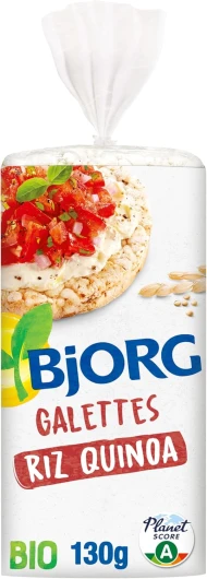 Galettes Riz Quinoa Bio - Sans gluten - Céréales Complètes - 130 g 130 g (Lot de 1) Riz Quinoa