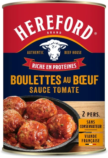 Boulettes au Boeuf Sauce Tomate - 100% Viande origine France - Sans Conservateur - Pour 2 Personnes