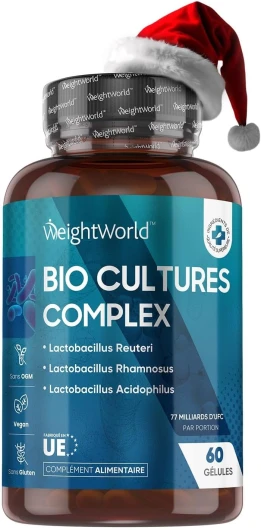 Probiotique Flore Intestinale 77 Milliards d'UFC Haute Dose - 20 Souches - 60 Gélules Vegan Probiotiques et Prébiotiques Lactobacillus Gasseri, Lactobacillus Rhamnosus, Bifidobacterium, Inuline, FOS.