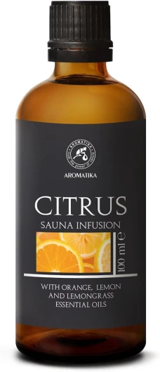 Infusion pour Sauna Agrumes 100ml - Huile Essentielle d'Orange & Hulie de Citron & Hulie de Citronnelle - Arôme pour Sauna - Parfum d'agrumes - Aromathérapie - Beauté - Relaxation Agrume 100 ml (Lot de 1)