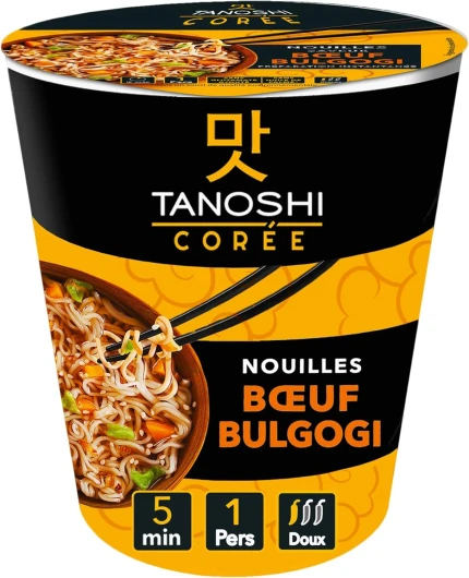 Cup Nouilles Instantanées Saveur Boeuf Bulgogi - Nouilles coréennes Instantanées - 1 Personne - 65 g