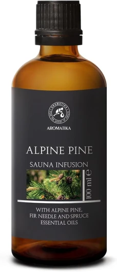 Infusion pour Sauna Pin Alpin 100ml - Huile Essentielle de Pin Alpin & Huile d'Aiguilles de Sapin & Huile d'épicéa - Arôme pour Sauna - Parfum de Conifère - Beauté - Relaxation - Aromathérapie