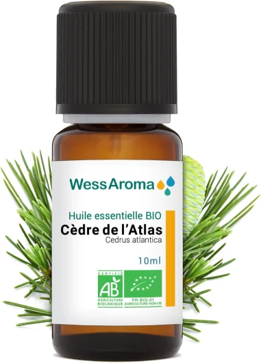 Huile Essentielle BIO de Cèdre de L'Atlas 10ML - Certifiée AB - 100% Pure & Naturelle, Chémotypée HEBBD - Pratiques agricoles durables - Analysée et conditionnée en France Cèdre de L'Atlas 10 ml (Lot de 1)