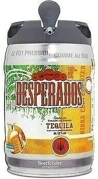 DESPERADOS Fût de biere Blonde Téquila - Compatible Beertender - 5 L